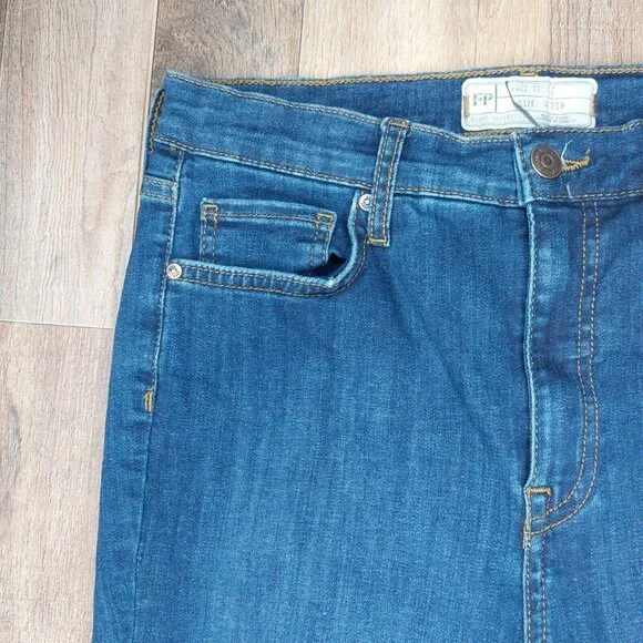 Free People High Rise Stretch Skinny Jeans Sz 30R Dark Wash 61855-16515125 - Picture 5 of 16